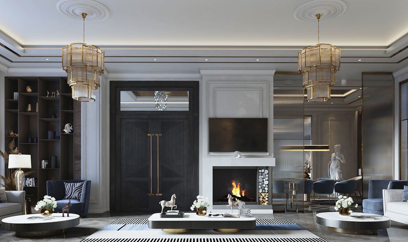 دکوراسیون داخلی ویلا به سبک نئوکلاسیک